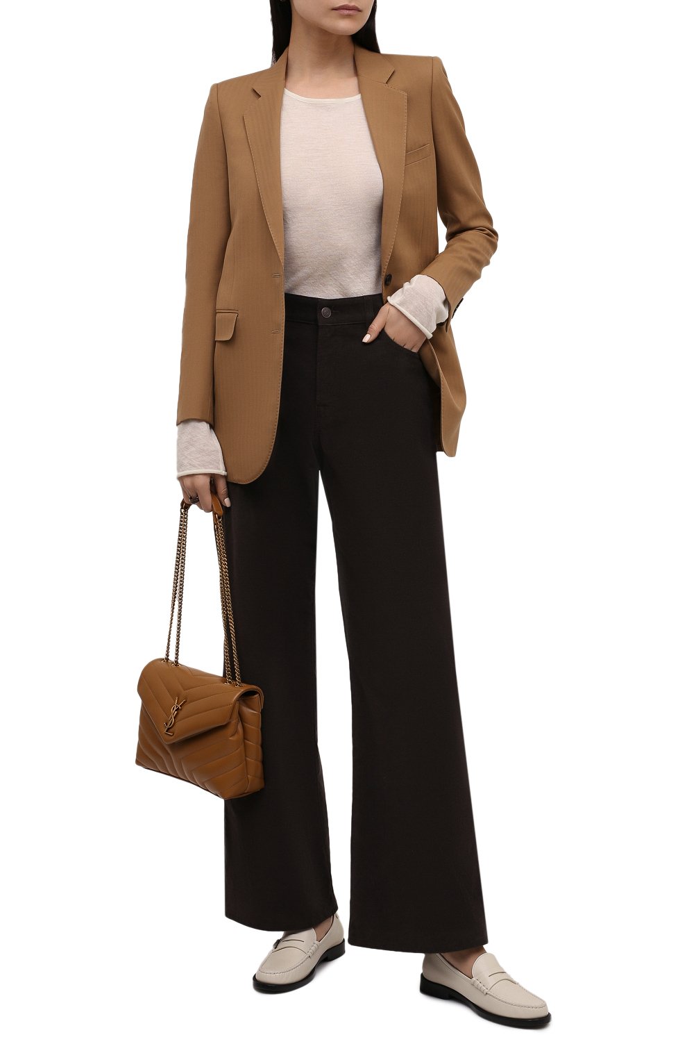 Кожаные лоферы SAINT LAURENT кремового цвета по цене 72200 руб., арт. 670232/18RTT, фото 2 Кожаные лоферы SAINT LAURENT, арт. 670232/18RTT, фото 2