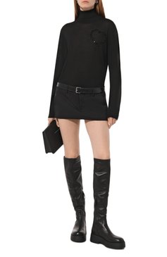 Женские кожаные сапоги PREMIATA черного цвета, арт. M6832/NAPPA/NAPPA STRETCH | Фото 2 (Высота голенища: Высокие; Материал сплава: Проставлено; Материал внутренний: Натуральная кожа; Драгоценные камни: Проставлено; Каблук высота: Низкий; Подошва: Платформа; Материал утеплителя: Без утеплителя; Каблук тип: Устойчивый; Материал внешний: Натуральная кожа)