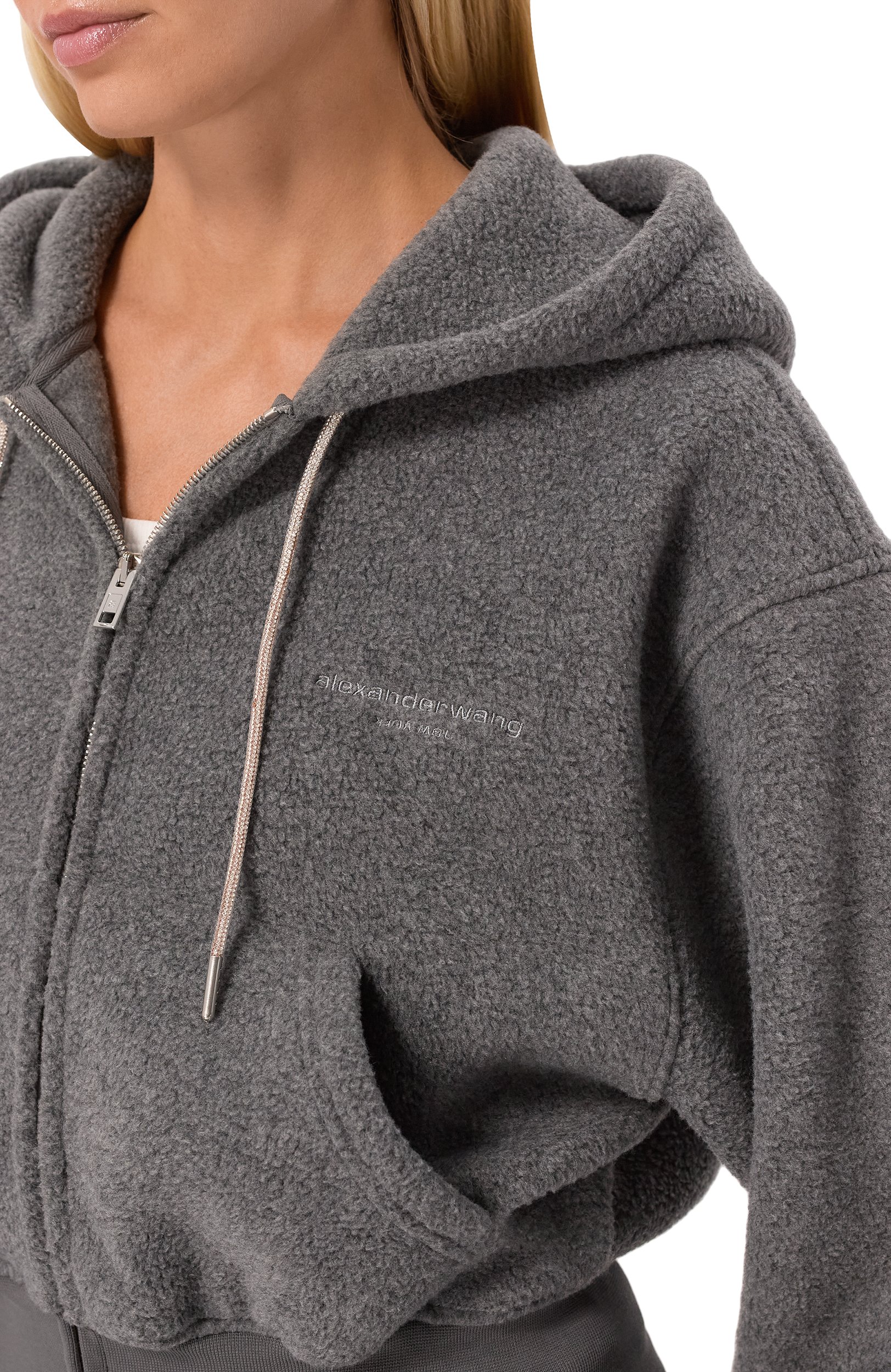 Толстовка ALEXANDER WANG серого цвета по цене 79950 руб., арт. 1CC4262793, фото 5 Толстовка ALEXANDER WANG, арт. 1CC4262793, фото 5