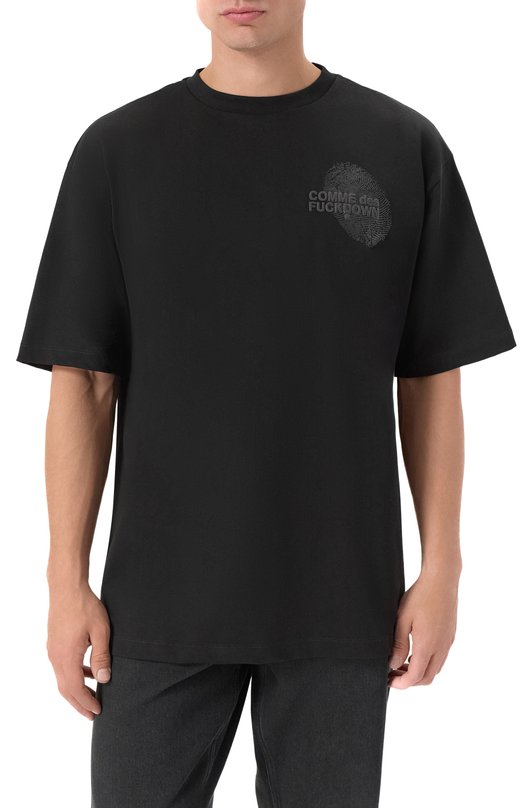Хлопковая футболка Comme des Fuckdown CFABM01797 Чёрный  CFABM01797 Фото 3