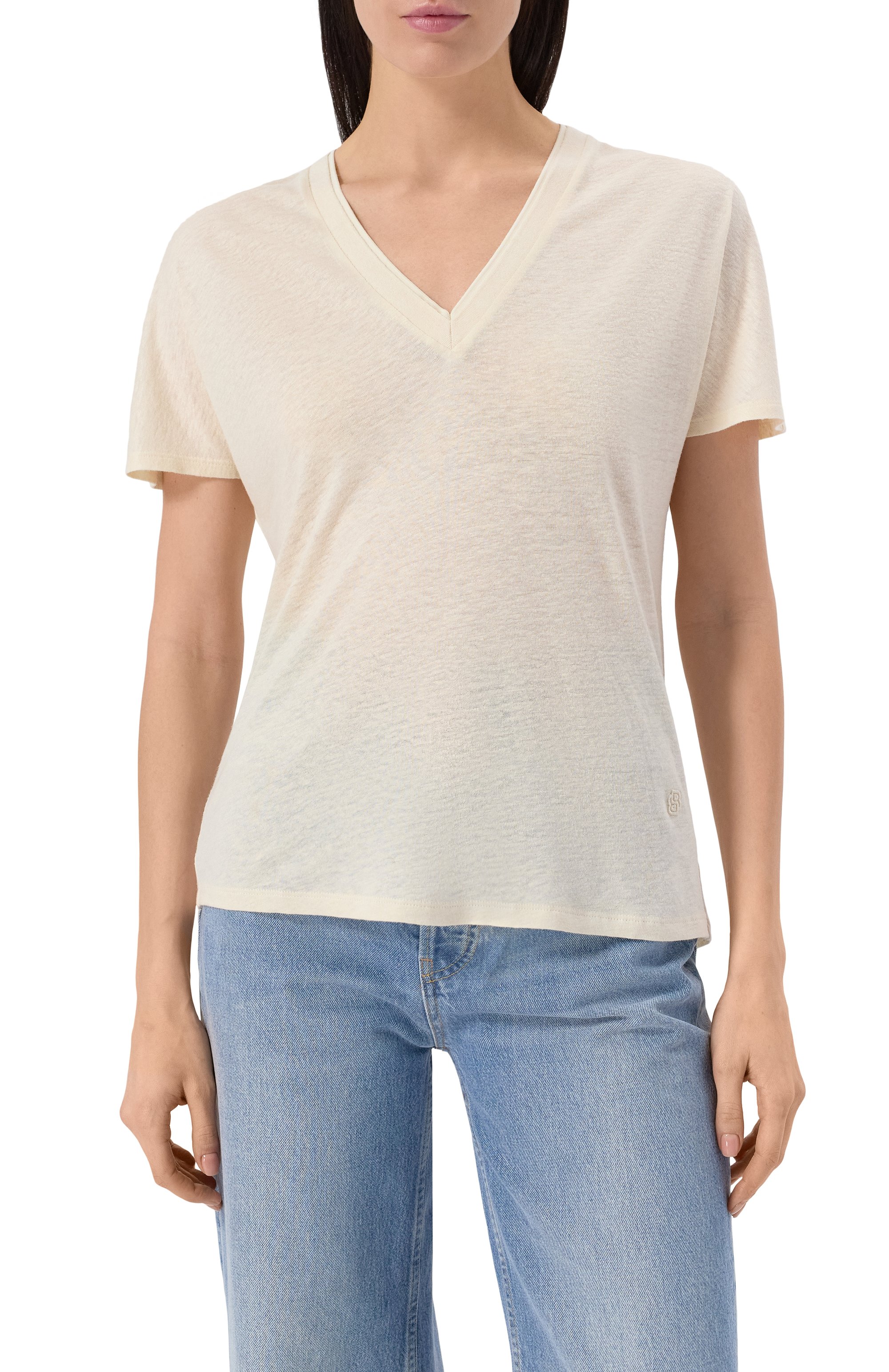 Футболка из вискозы и льна BOSS, арт. 50537543, фото 3