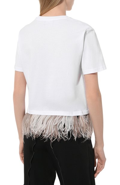 Футболка с отделкой перьями SIMONETTA RAVIZZA, арт. S04TP32T602, фото 4