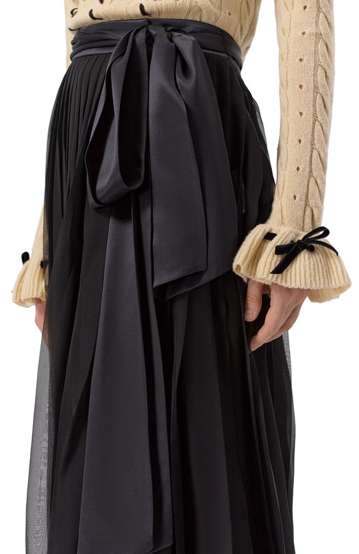 Шелковая юбка Valentino 8B3RAEE0/2UP Чёрный  8B3RAEE0/2UP Фото 5