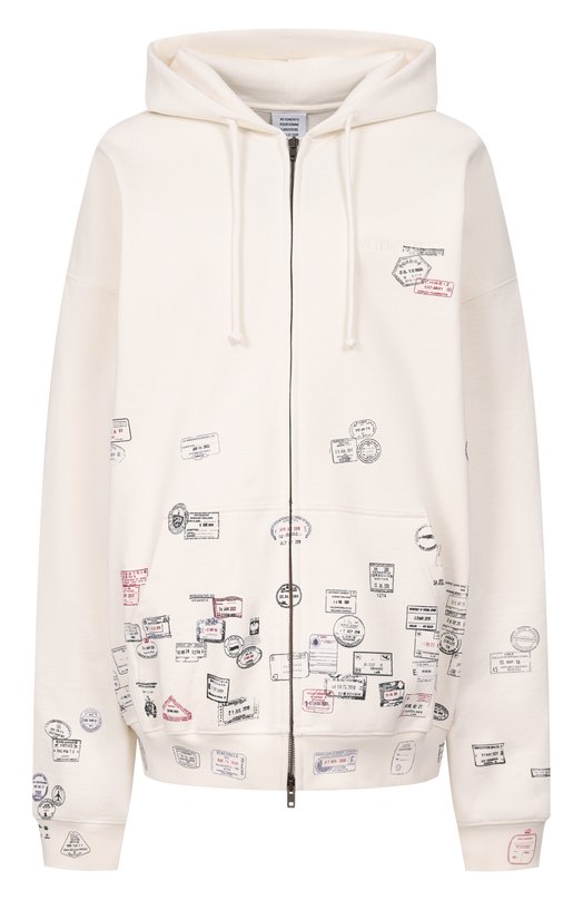 Хлопковая толстовка VETEMENTS ME76ZU232V/1302 M0LLET0N Кремовый ME76ZU232V/1302 M0LLET0N