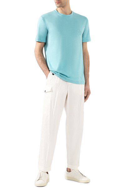 Брюки из смеси льна и хлопка GIORGIO ARMANI белого цвета по цене 78750 руб., арт. 0SGPP09X/T01FI, фото 2 Брюки из смеси льна и хлопка GIORGIO ARMANI, арт. 0SGPP09X/T01FI, фото 2