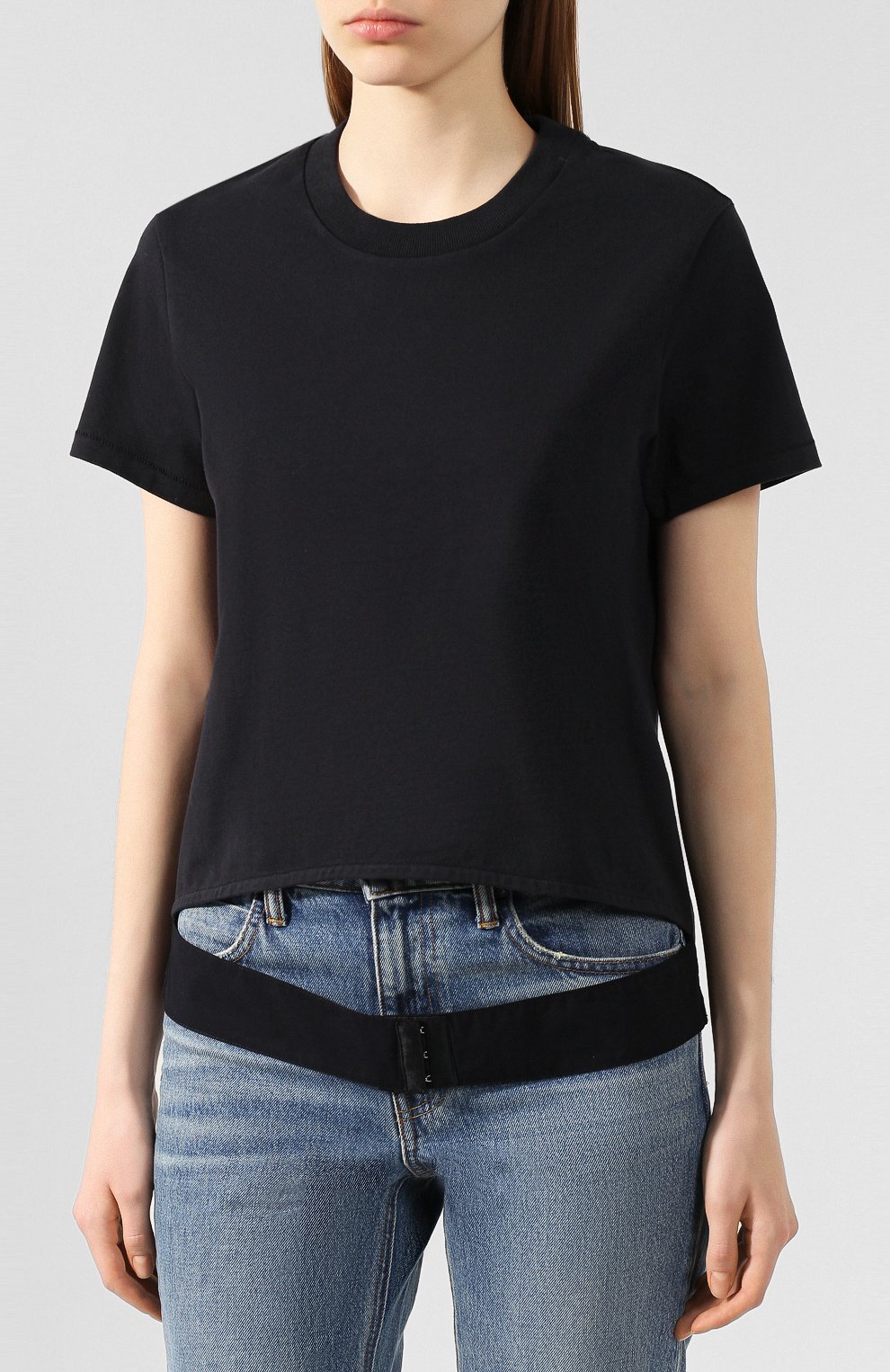 Хлопковая футболка HELMUT LANG черного цвета по цене 33100 руб., арт. J09DW501, фото 3 Хлопковая футболка HELMUT LANG, арт. J09DW501, фото 3