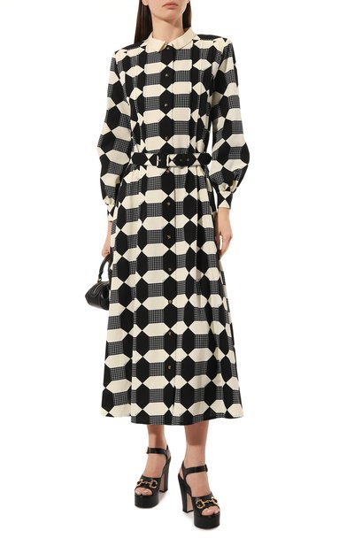 Платье из хлопка и вискозы GUCCI разноцветного цвета по цене 518400 руб., арт. 664317 Z8AWG, фото 2 Платье из хлопка и вискозы GUCCI, арт. 664317 Z8AWG, фото 2