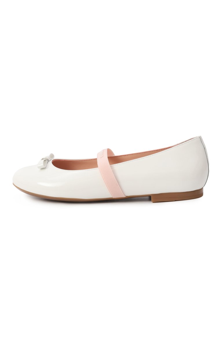 Детские кожаные балетки DOLCE & GABBANA белого цвета, арт. D11294/A4831/37-39 | Фот�о 2 (Материал сплава: Проставлено; Материал внешний: Натуральная кожа; Нос: Не проставлено; Материал внутренний: Натуральная кожа)