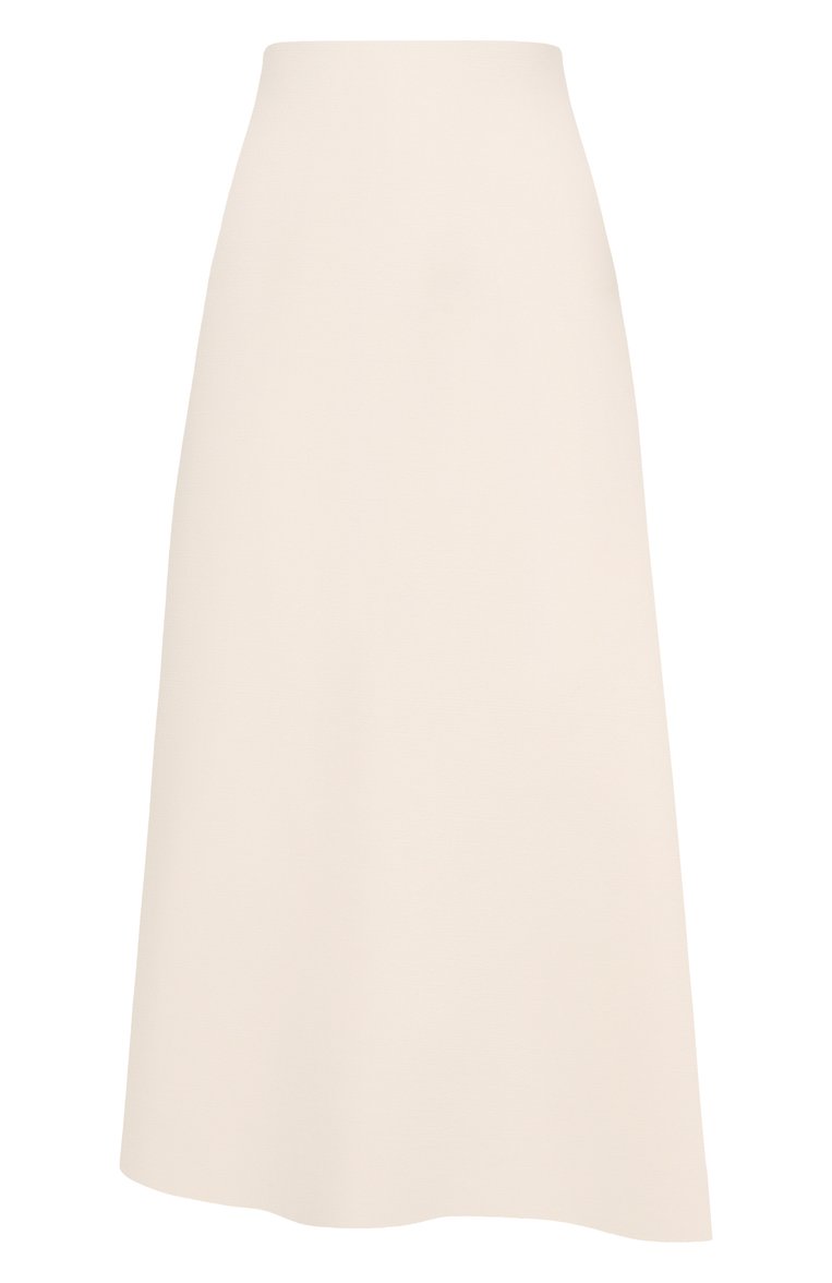 Женская юбка из вискозы JIL SANDER кремового цвета, арт. J04MA0105-J18208 | Фото 1 (Длина Ж (юбки, платья, шорты): Миди; Материал внешний: Вискоза; Кросс-КТ: костюм, Трикотаж; Стили: Минимализм; Автоматизация ТО: Проставлено; Автоматизация состава: Проставлено)