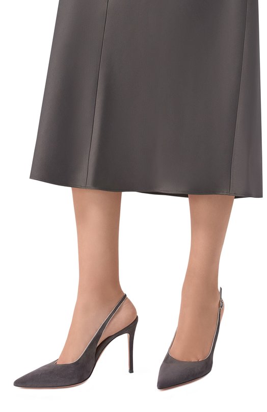 Замшевые туфли Ribbon Sling 95 Gianvito Rossi G95532.95RIC.XCKLAAR Серый  G95532.95RIC.XCKLAAR Фото 2