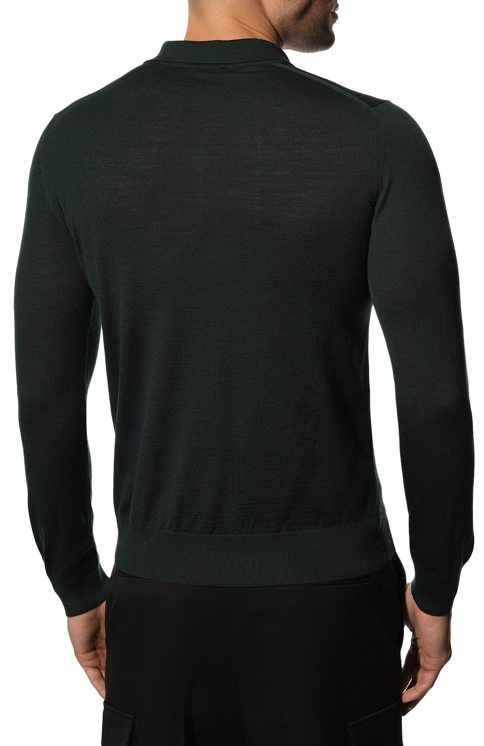 Шерстяное поло ANDREA CAMPAGNA темно-зеленого цвета по цене 53450 руб., арт. WU92-090A-FB00, фото 4 Шерстяное поло ANDREA CAMPAGNA, арт. WU92-090A-FB00, фото 4