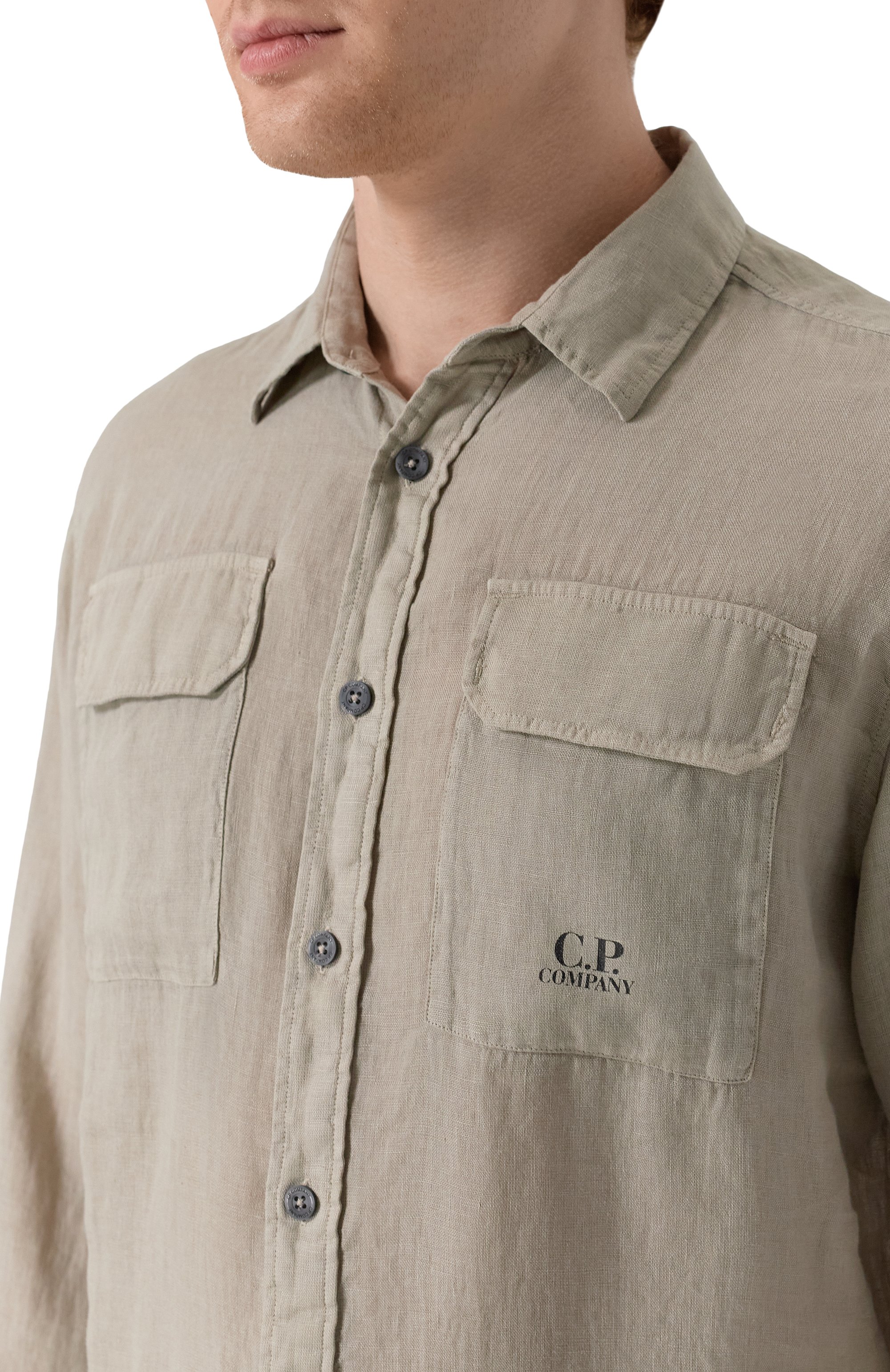 Льняная рубашка C.P. COMPANY, арт. 18CMSH250A005415G, фото 5