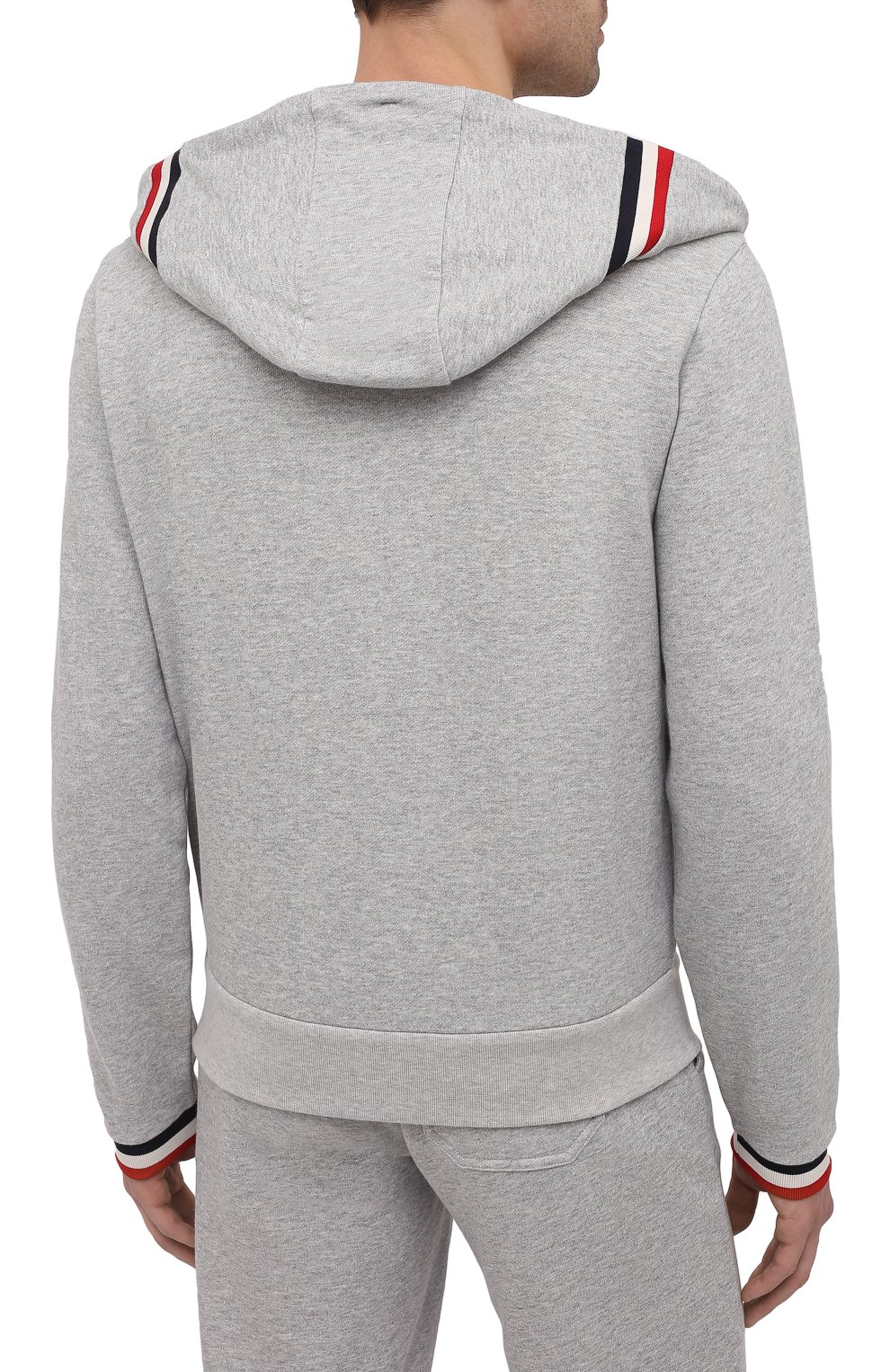 Хлопковая толстовка MONCLER серого цвета по цене 48100 руб., арт. G1-091-8G742-00-V8007, фото 4 Хлопковая толстовка MONCLER, арт. G1-091-8G742-00-V8007, фото 4