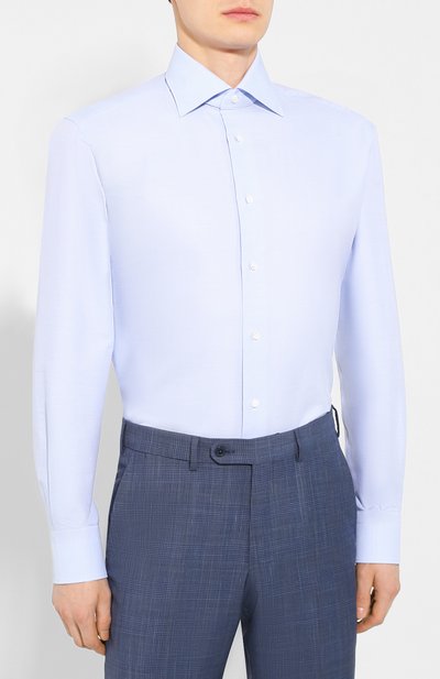 Хлопковая сорочка с воротником кент ZEGNA, арт. 301030/9RS0GS, фото 3