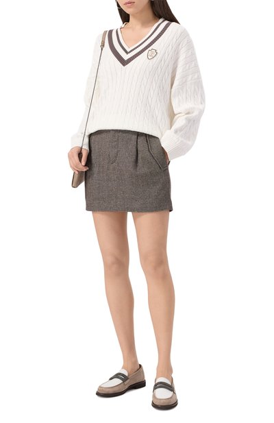 Юбка из шерсти и льна BRUNELLO CUCINELLI, арт. MP527G3887, фото 2