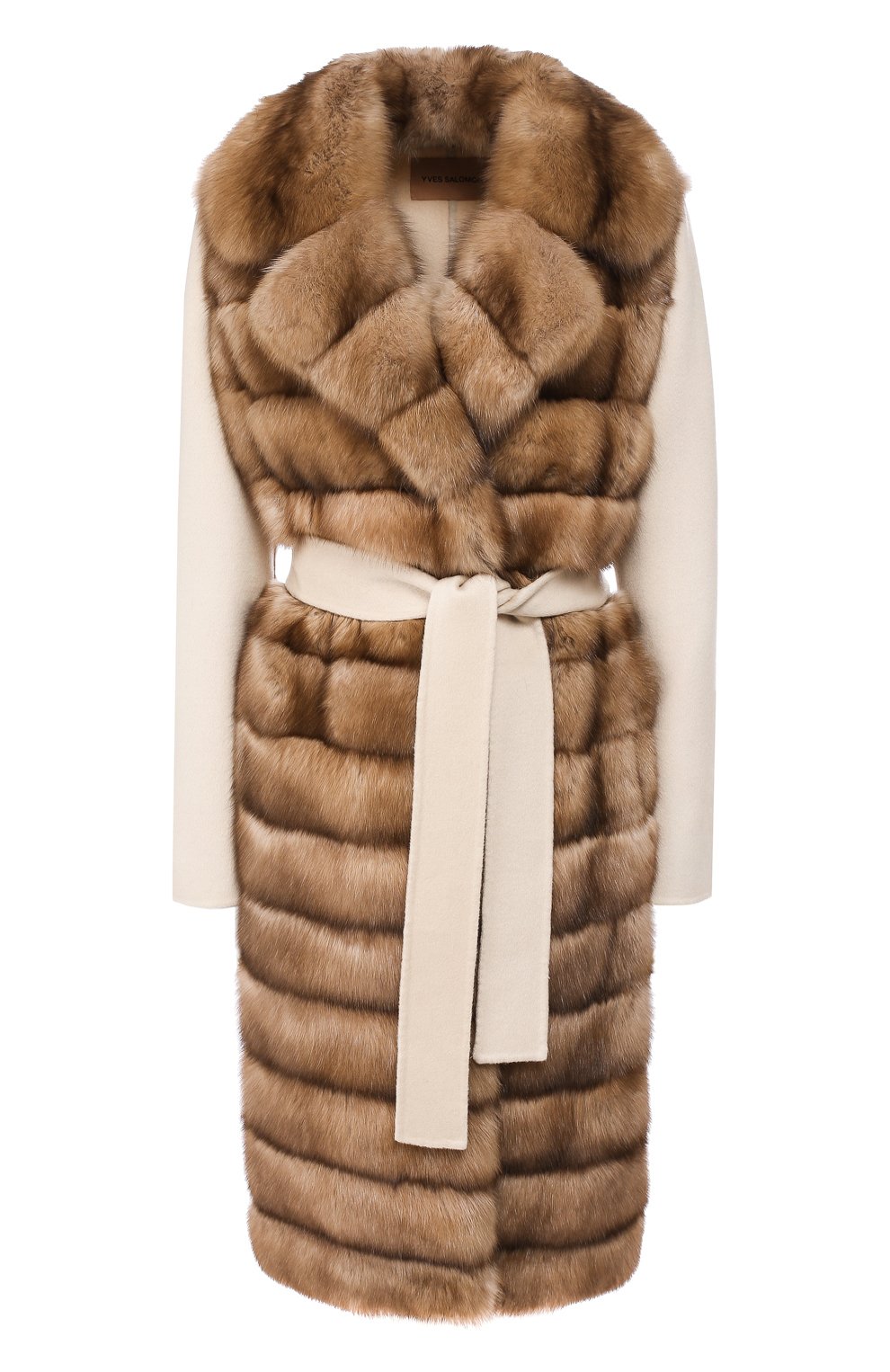 Пальто с отделкой из меха соболя YVES SALOMON, арт. 20WYM38504CAZI, фото 1