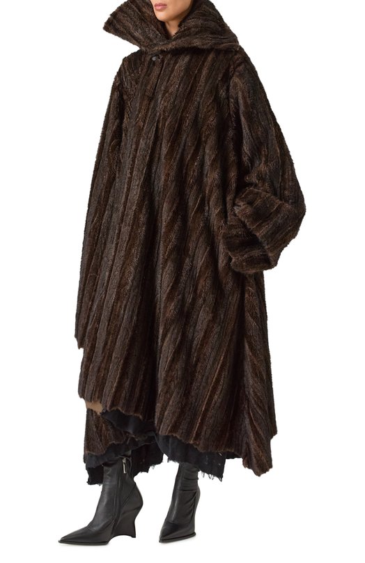 Шуба из экомеха Balenciaga 808949/TRQ09 Коричневый  808949/TRQ09 Фото 3