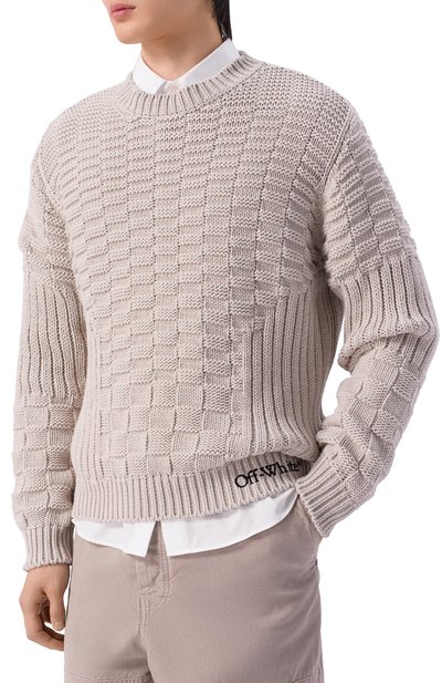 Хлопковый свитер OFF-WHITE, арт. 0MHE20RS26KNI001, фото 3