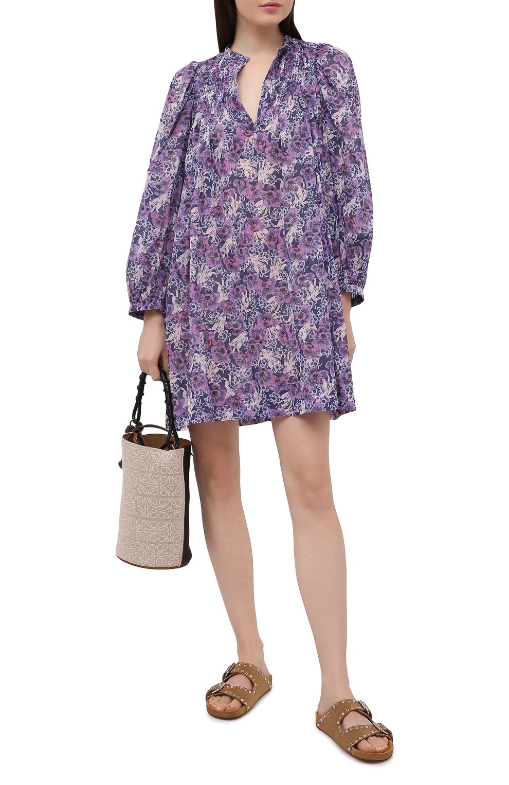 Хлопковое платье ISABEL MARANT ETOILE фиолетового цвета по цене 37200 руб., арт. R01591-21P009E/VIRGINIE, фото 2 Хлопковое платье ISABEL MARANT ETOILE, арт. R01591-21P009E/VIRGINIE, фото 2