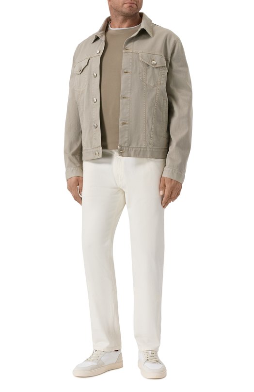 Хлопковая футболка Brunello Cucinelli M0B137427 Хаки  M0B137427 Фото 2