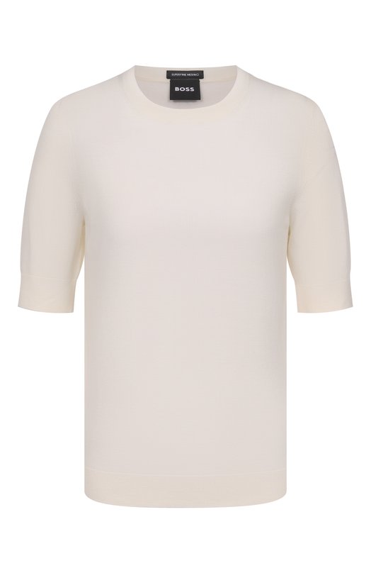 Шерстяной пуловер BOSS 50544996 Кремовый 50544996