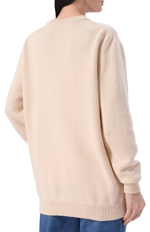 Кардиган из хлопка и кашемира Balmain GF0K0003/KJ83 Бежевый  GF0K0003/KJ83 Фото 4