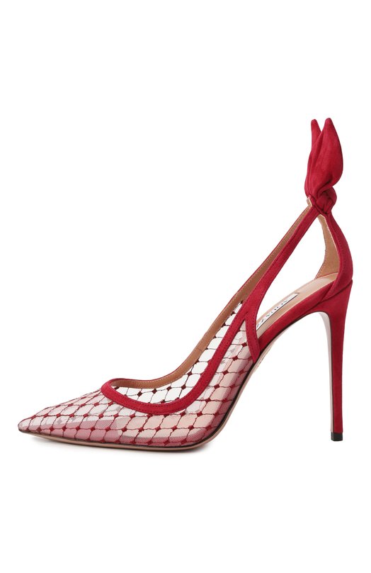 Туфли Bow Tie Net 105 Aquazzura DNNHIGP0/FMS Бордовый  DNNHIGP0/FMS Фото 4