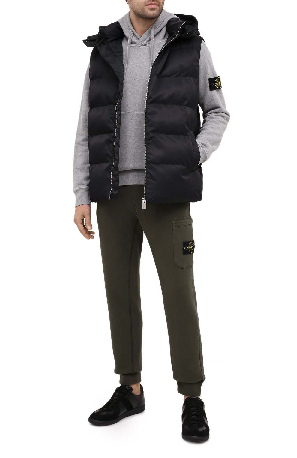 Хлопковое худи STONE ISLAND светло-серого цвета по цене 27800 руб., арт. 731564120, фото 2 Хлопковое худи STONE ISLAND, арт. 731564120, фото 2