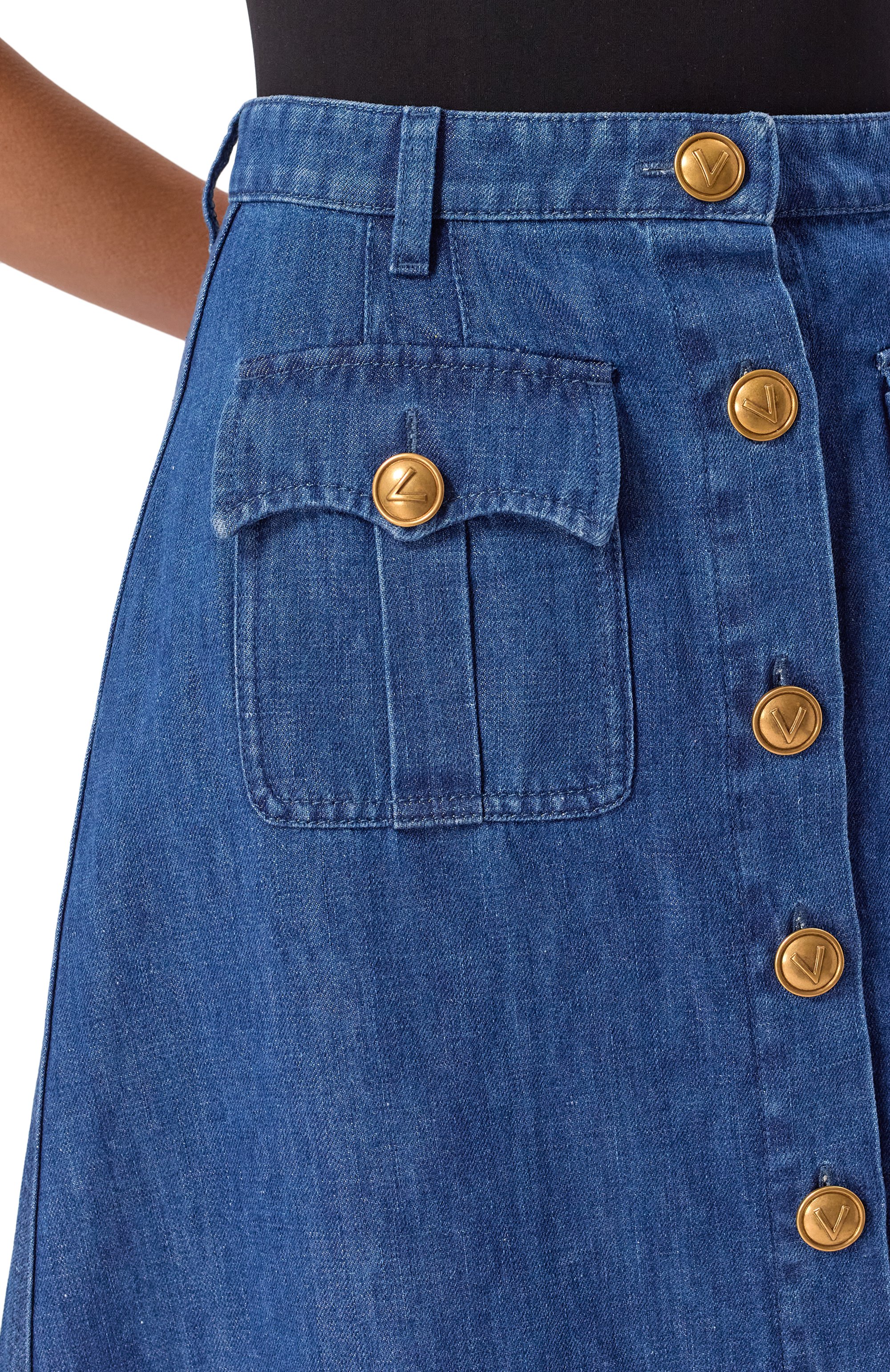 Джинсовая юбка VALENTINO, арт. 6B3DD18L/94C, фото 5