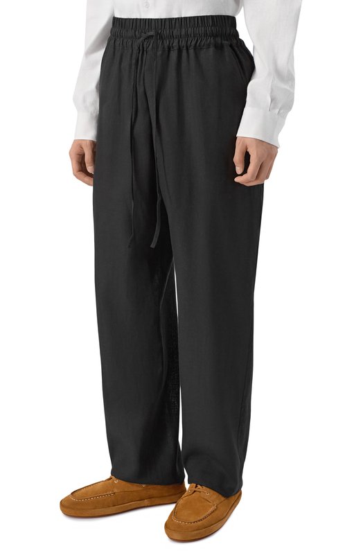 Брюки изо льна и вискозы HINNOMINATE HMABM01552 Чёрный  HMABM01552 Фото 3