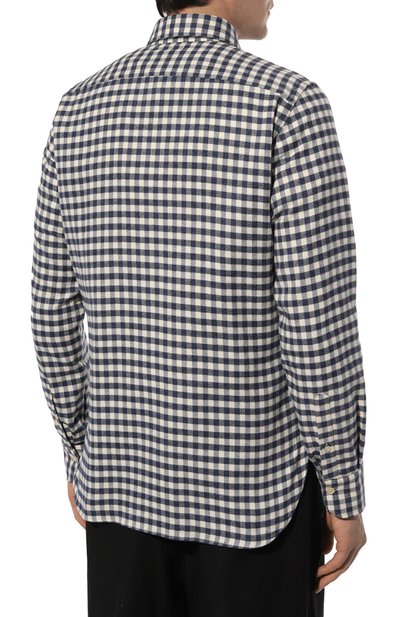 Хлопковая рубашка ANDREA CAMPAGNA синего цвета по цене 35050 руб., арт. NEW REGENT/C7116, фото 4 Хлопковая рубашка ANDREA CAMPAGNA, арт. NEW REGENT/C7116, фото 4