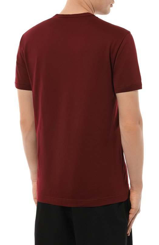 Хлопковая футболка Dolce & Gabbana G8JX7T/FU7EQ Бордовый  G8JX7T/FU7EQ Фото 4