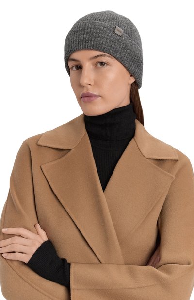Шапка из кашемира и шелка KITON серого цвета по цене 34300 руб., арт. D60768K0501H03, фото 2 Шапка из кашемира и шелка KITON, арт. D60768K0501H03, фото 2