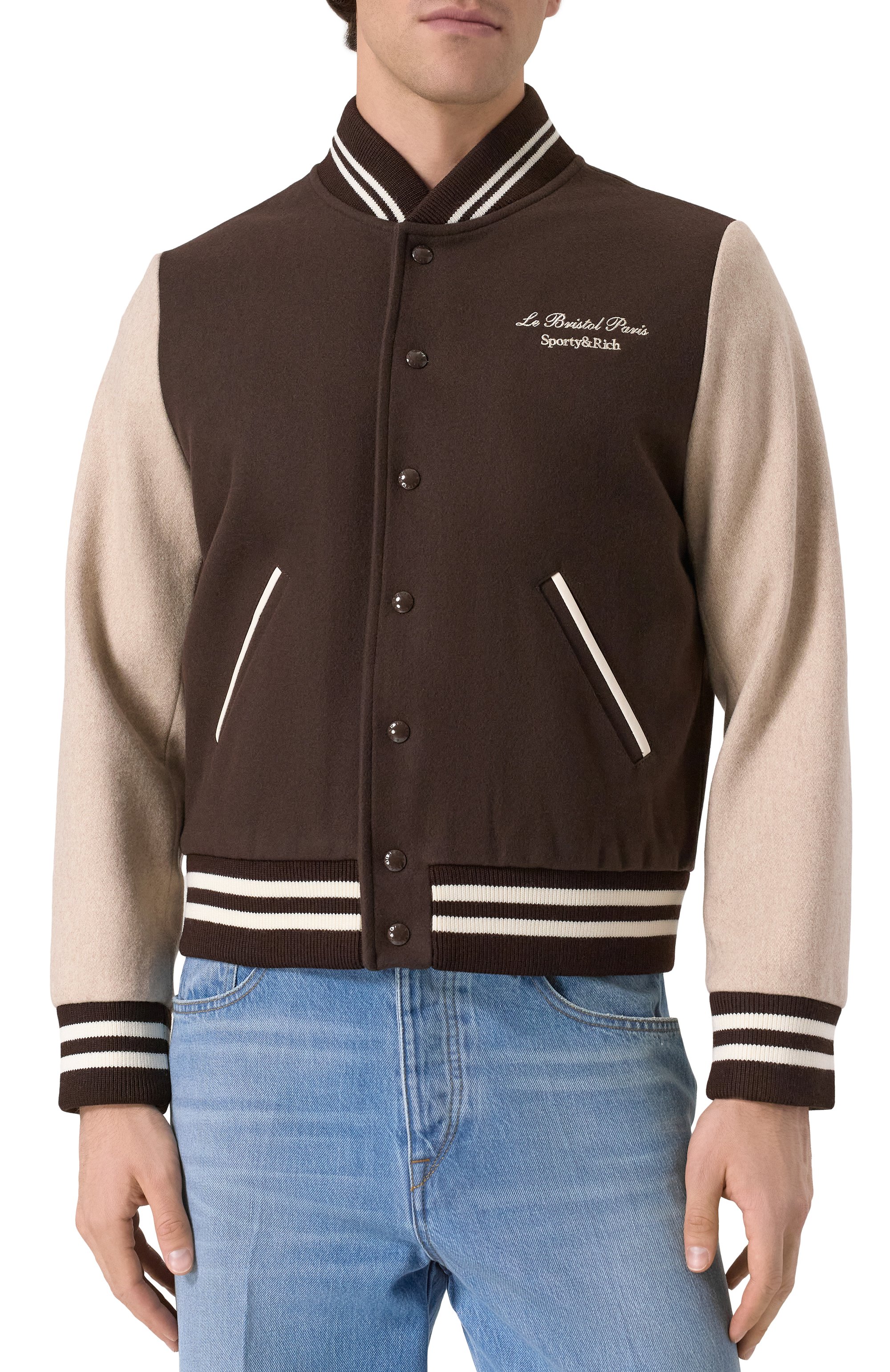 Бомбер из шерсти и кашемира sporty & rich x le bristol paris SPORTY AND RICH, арт. 0W007517619BR03, фото 3