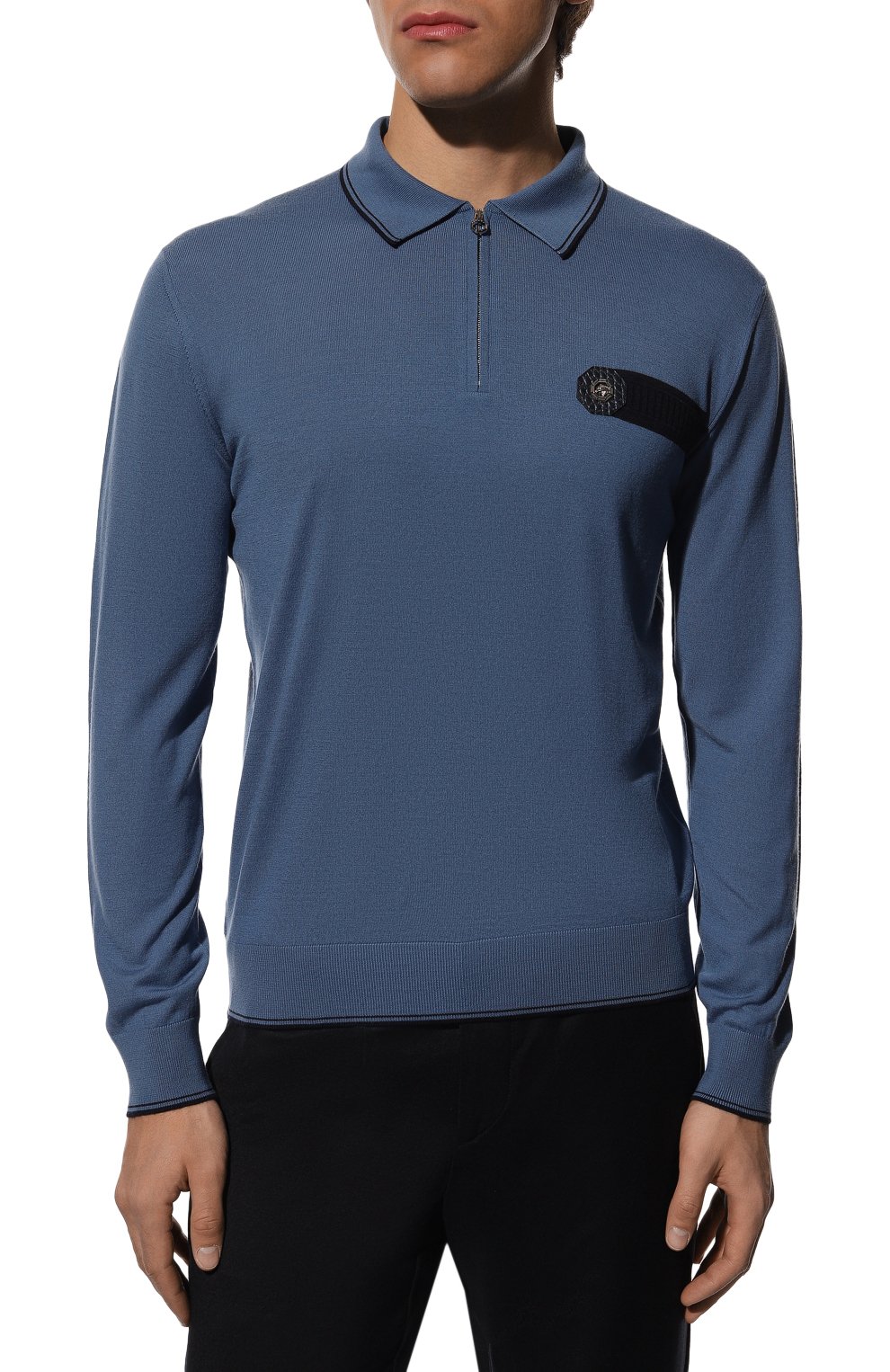 Поло с отделкой из кожи аллигатора STEFANO RICCI, арт. K606312AZ1/F22465, фото 3