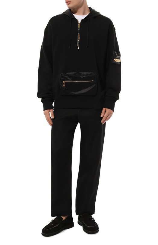 Хлопковое худи Moschino Чёрный, фото 2