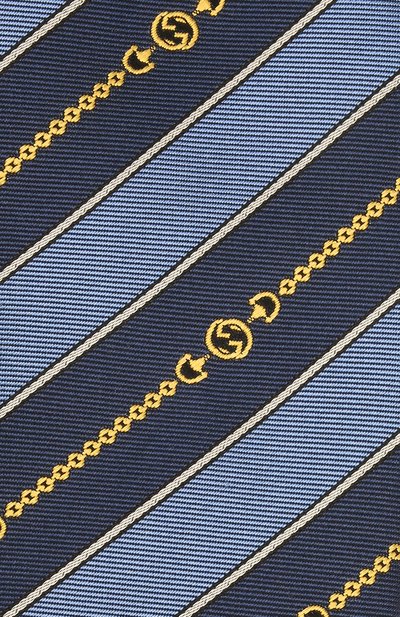 Шелковый галстук GUCCI синего цвета по цене 28800 руб., арт. 643929/4E002, фото 3 Шелковый галстук GUCCI, арт. 643929/4E002, фото 3