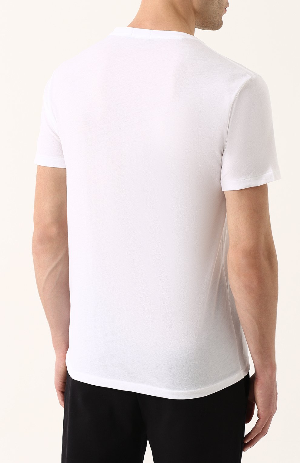 Хлопковая футболка с v-образным вырезом POLO RALPH LAUREN, арт. 710645340, фото 4