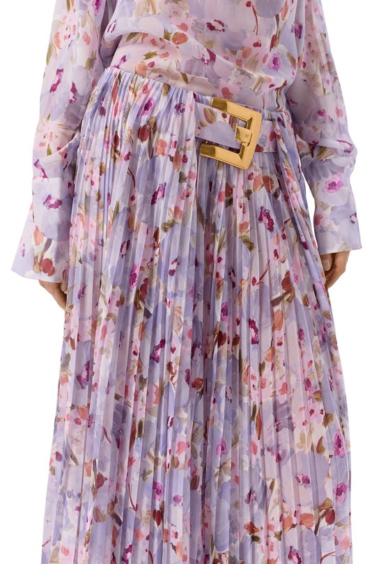 Плиссированная юбка Balmain GF1LE680/SF35 Фиолетовый  GF1LE680/SF35 Фото 5