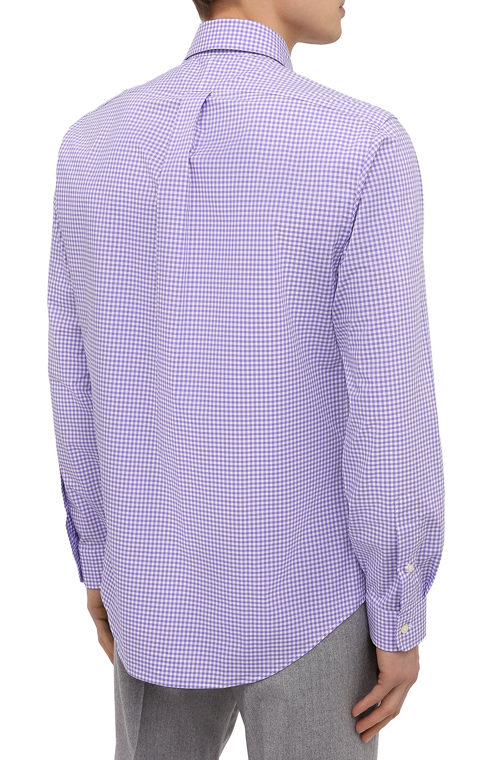 Хлопковая рубашка POLO RALPH LAUREN сиреневого цвета по цене 13700 руб., арт. 710828845/4656I, фото 4 Хлопковая рубашка POLO RALPH LAUREN, арт. 710828845/4656I, фото 4