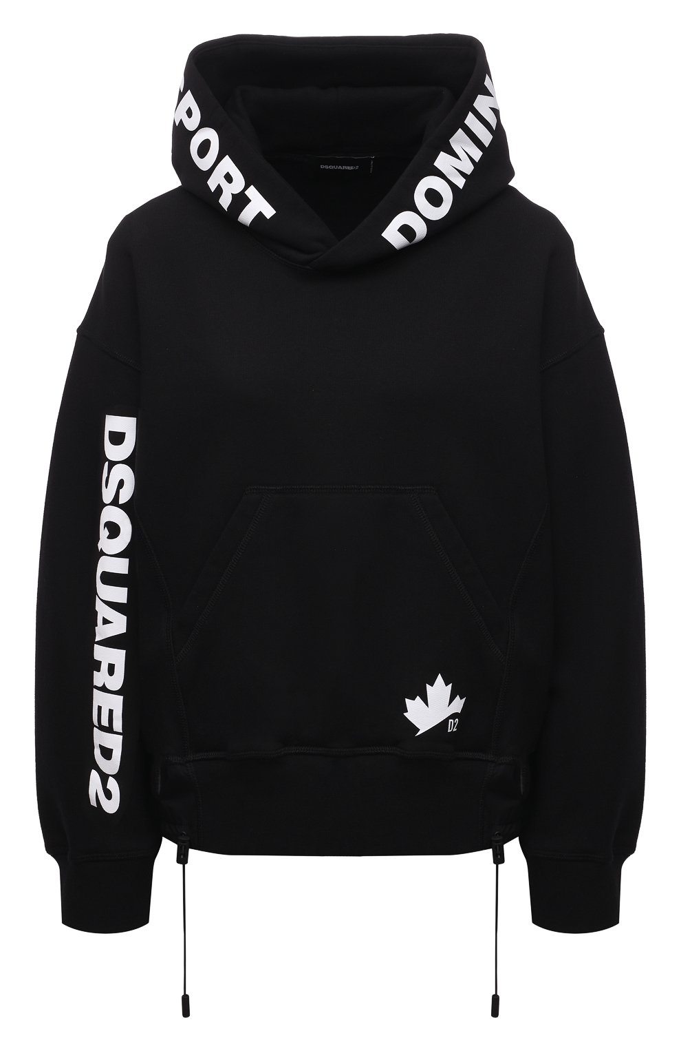 Хлопковое худи DSQUARED2 черного цвета по цене 51250 руб., арт. S75GU0326/S25042, фото 1 Хлопковое худи DSQUARED2, арт. S75GU0326/S25042, фото 1