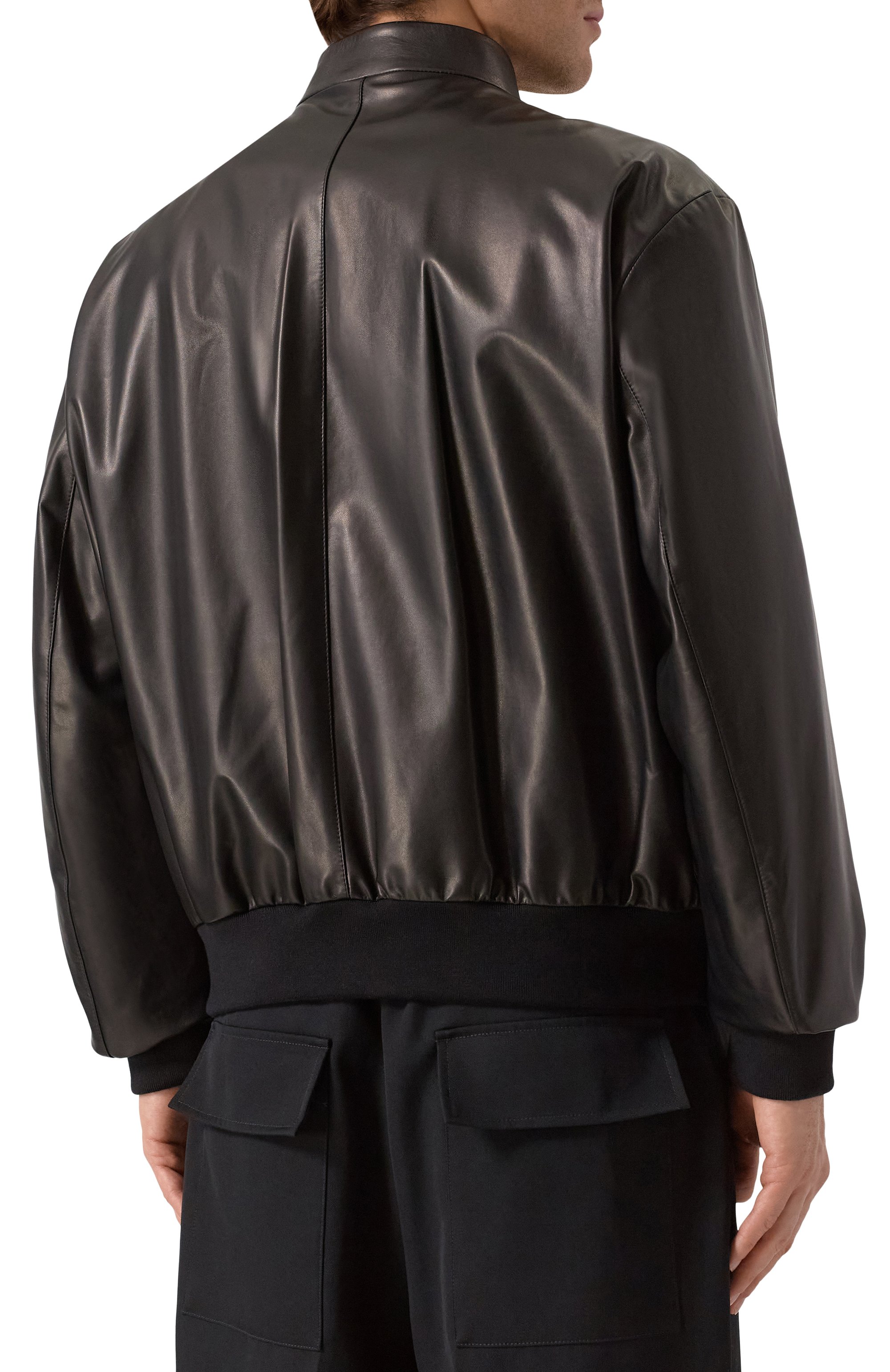 Кожаный бомбер GIORGIO ARMANI, арт. GM001942/AF19014, фото 4