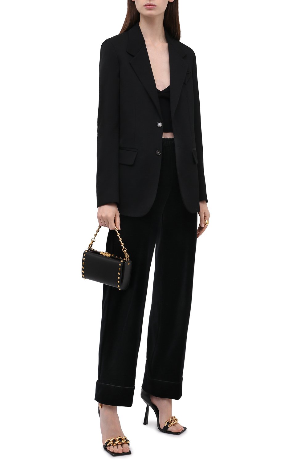Хлопковые брюки ERMANNO SCERVINO черного цвета по цене 55750 руб., арт. D394P607IGS, фото 2 Хлопковые брюки ERMANNO SCERVINO, арт. D394P607IGS, фото 2