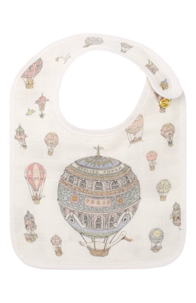 Хлопковый нагрудник ATELIER CHOUX, арт. SMALL BIB-H0T AIR BALL00N-G0LD SNAPS, фото 1