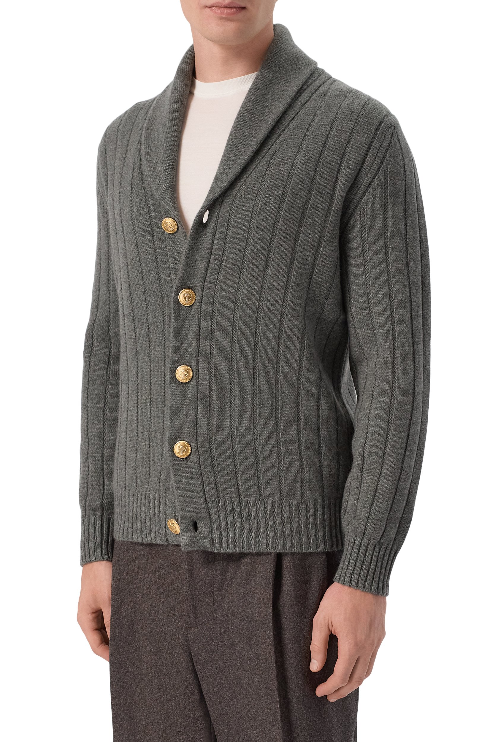 Кашемировый кардиган BRUNELLO CUCINELLI хаки цвета по цене 451000 руб., арт. M22506016, фото 3 Кашемировый кардиган BRUNELLO CUCINELLI, арт. M22506016, фото 3