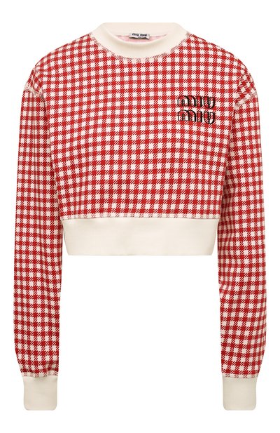 Хлопковый свитшот MIU MIU, арт. MJL820-10OP-F0976, фото 1