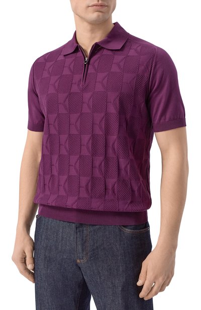 Хлопковое поло STEFANO RICCI фиолетового цвета по цене 110000 руб., арт. K818111P31/F26277, фото 3 Хлопковое поло STEFANO RICCI, арт. K818111P31/F26277, фото 3