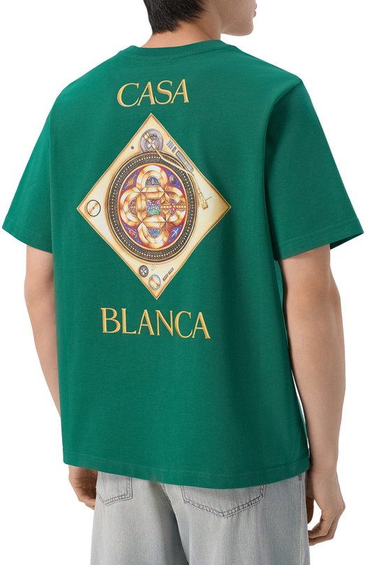 Хлопковая футболка Casablanca M-SS26-JTS-001-03 Зелёный  M-SS26-JTS-001-03 Фото 4