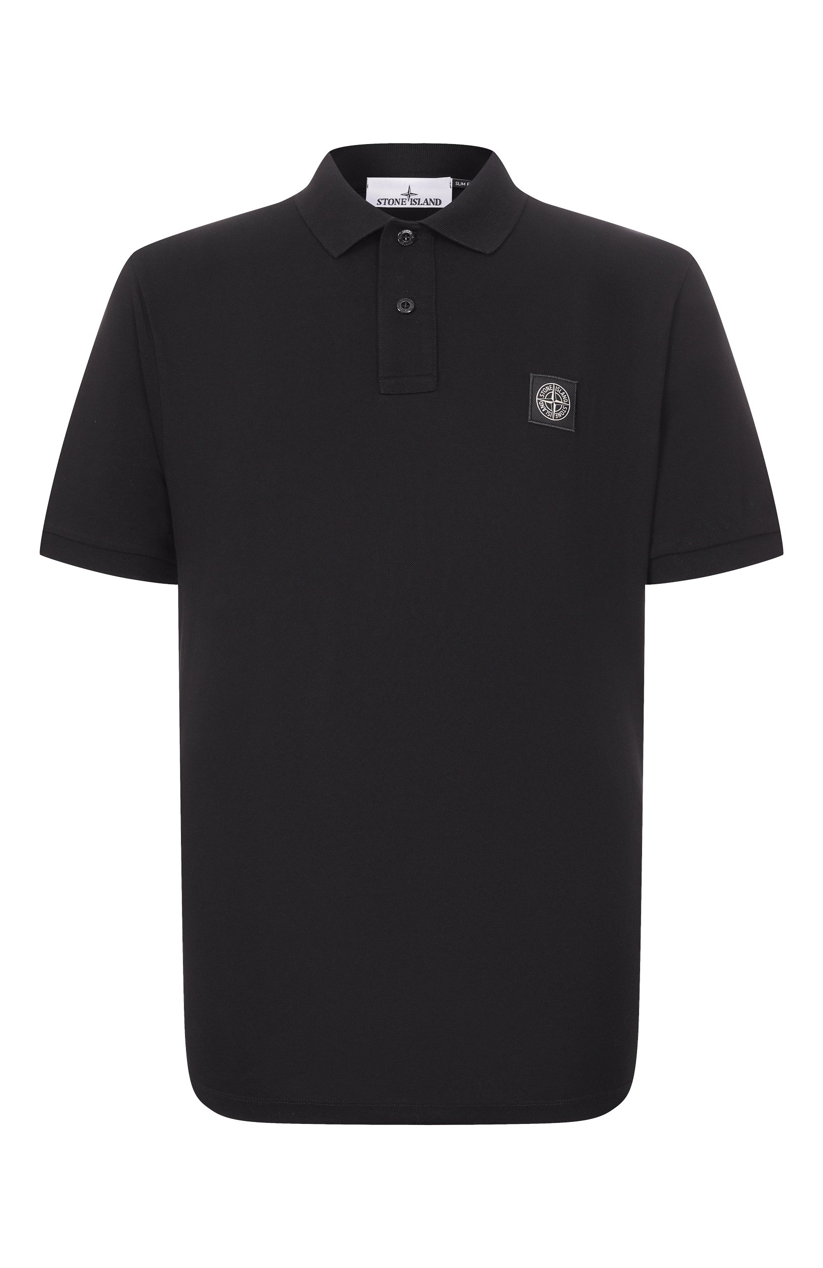 Хлопковое поло STONE ISLAND черного цвета по цене 26950 руб., арт. L1S152200008/S0017, фото 1 Хлопковое поло STONE ISLAND, арт. L1S152200008/S0017, фото 1