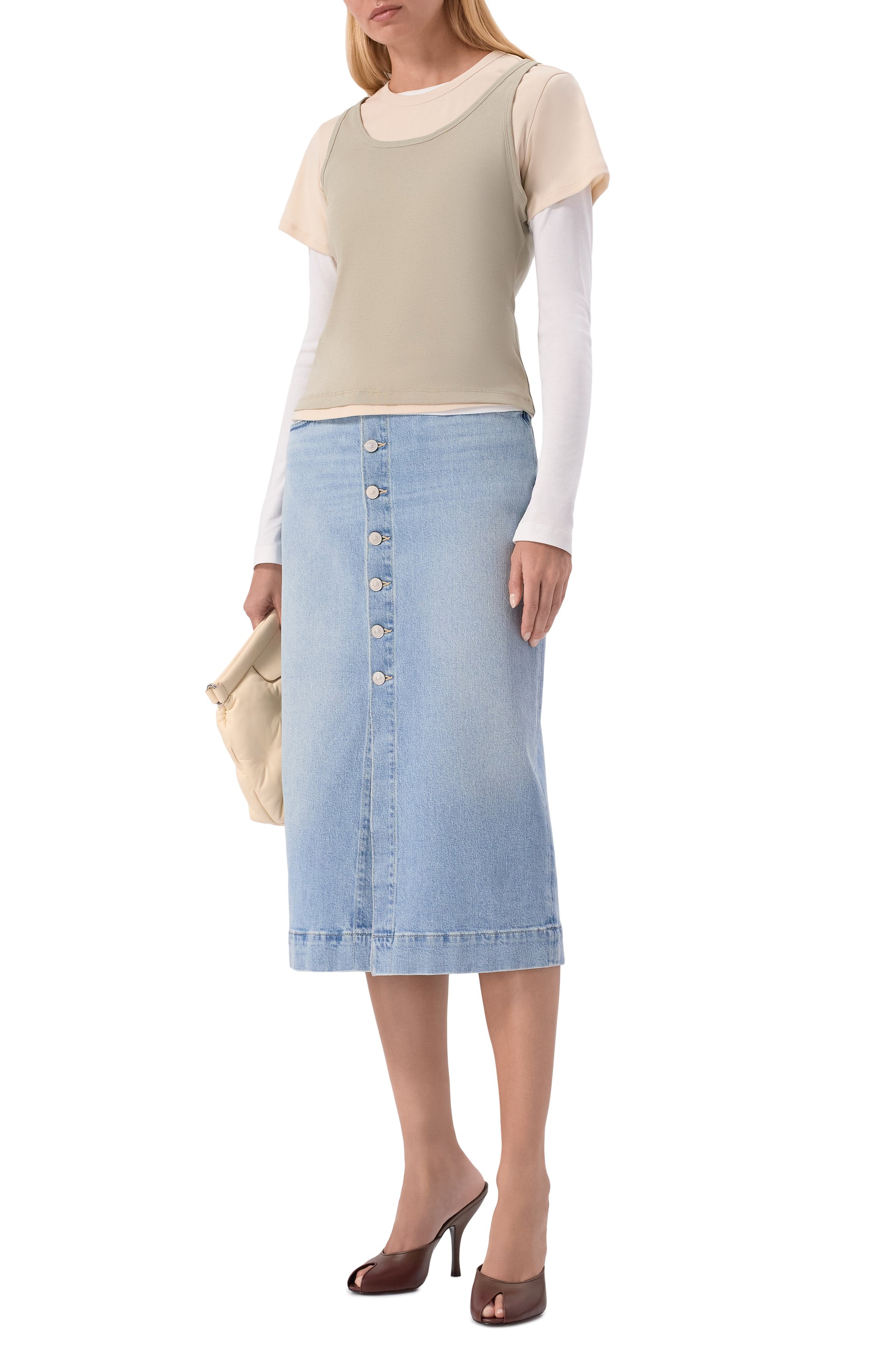 Джинсовая юбка amber midi skirt 7 FOR ALL MANKIND, арт. 7U400C10-1ZW, фото 2